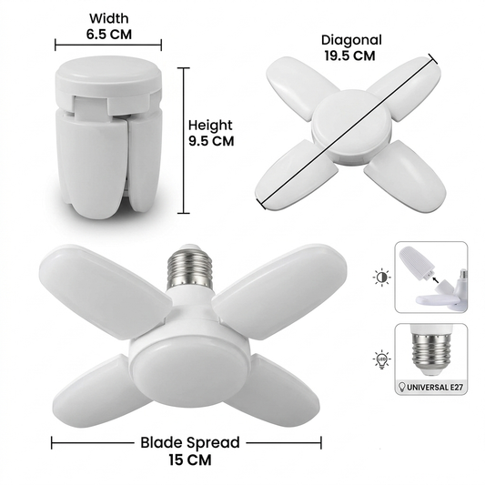 LIGHT 25 WATT 4 FAN LED BULB LIGHT HOME DECORATION (PACK OF 1)