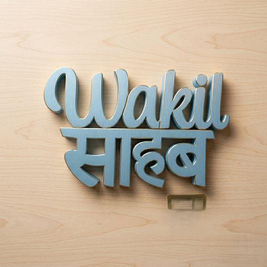 WOODEN CARVE Wakil Sahab Blue Showpiece Home Décor Items Office Décoration Items for Office Table Birthday Gift Items Gifts for Lawyers Gift for Advocate (7 x 4.40 inch)