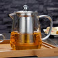 Round Glass Tea Pot with Heat Resistant Stainless Steel Infuser Perfect for Tea and Coffee Maker