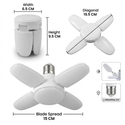 LIGHT 25 WATT 4 FAN LED BULB LIGHT HOME DECORATION (PACK OF 1)