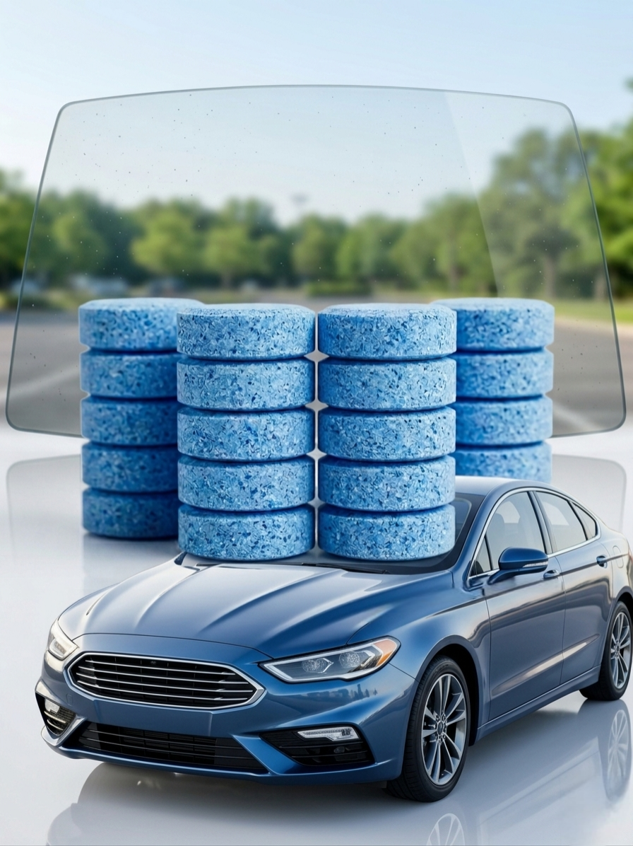 AUTOFRILL Car Windshield Glass Cleaner Tablet Window Cleaner Safe Compact Effervescent Tablets Detergent Fine Concentrated Solid Tablet Concentrate Vehicle Glass Cleaner (Pack of 25)