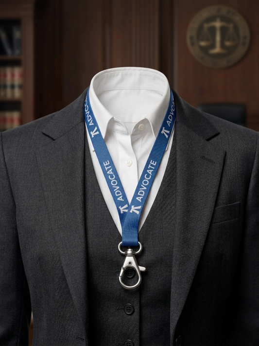 Advocate Lanyard with Metal Hook – Premium Satin Ribbon Transparent ID Card Holder for Lawyers & Legal Professionals (pack of 1)