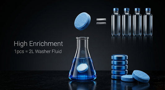 AUTOFRILL Car Windshield Glass Cleaner Tablet Window Cleaner Safe Compact Effervescent Tablets Detergent Fine Concentrated Solid Tablet Concentrate Vehicle Glass Cleaner (Pack of 25)