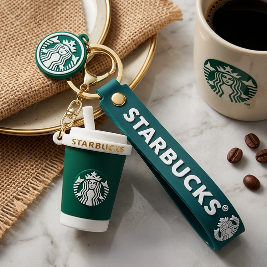 Starbucks Coffee Cup keychain for bike Cute Keyring & Quirky Bag Charm Hard Silicone, Bag Hook Single Piece Starbucks Coffee Cup keychain Keychain for Boys Kids Return Gifts Key Chain