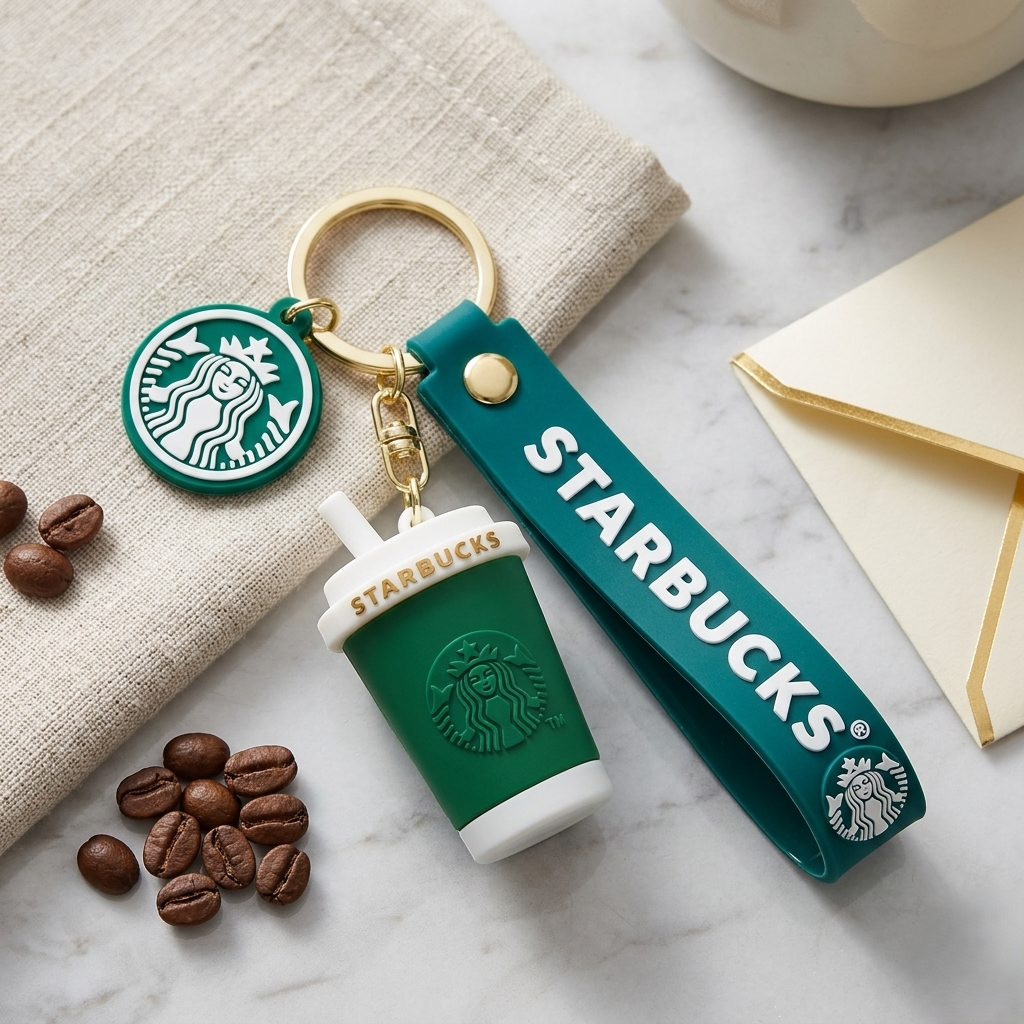 Starbucks Coffee Cup keychain for bike Cute Keyring & Quirky Bag Charm Hard Silicone, Bag Hook Single Piece Starbucks Coffee Cup keychain Keychain for Boys Kids Return Gifts Key Chain