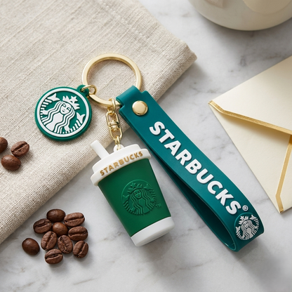 Starbucks Coffee Cup keychain for bike Cute Keyring & Quirky Bag Charm Hard Silicone, Bag Hook Single Piece Starbucks Coffee Cup keychain Keychain for Boys Kids Return Gifts Key Chain